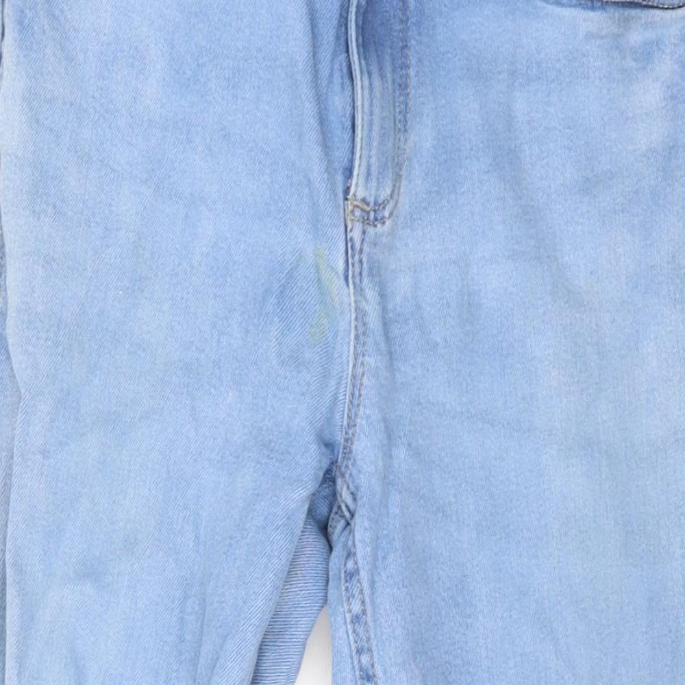 River Island Mens Blue Cotton Straight Jeans Size 30 in L32 in Regular Zip