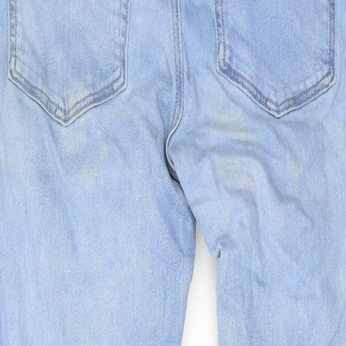 River Island Mens Blue Cotton Straight Jeans Size 30 in L32 in Regular Zip