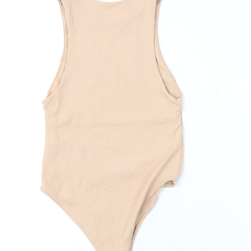 Zara Womens Pink Polyamide Bodysuit One-Piece Size S L10 in Snap