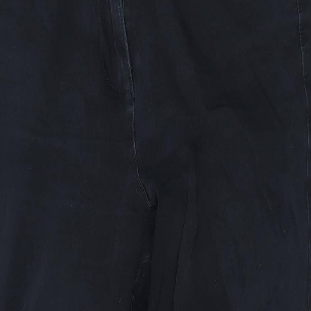 Marks and Spencer Womens Black Cotton Straight Jeans Size 10 L28 in Regular Zip