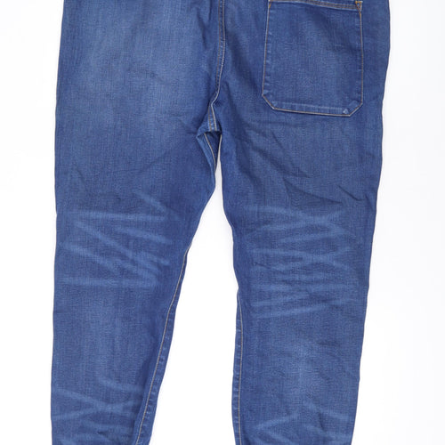 River Island Mens Blue Cotton Tapered Jeans Size 40 in L26 in Regular Drawstring