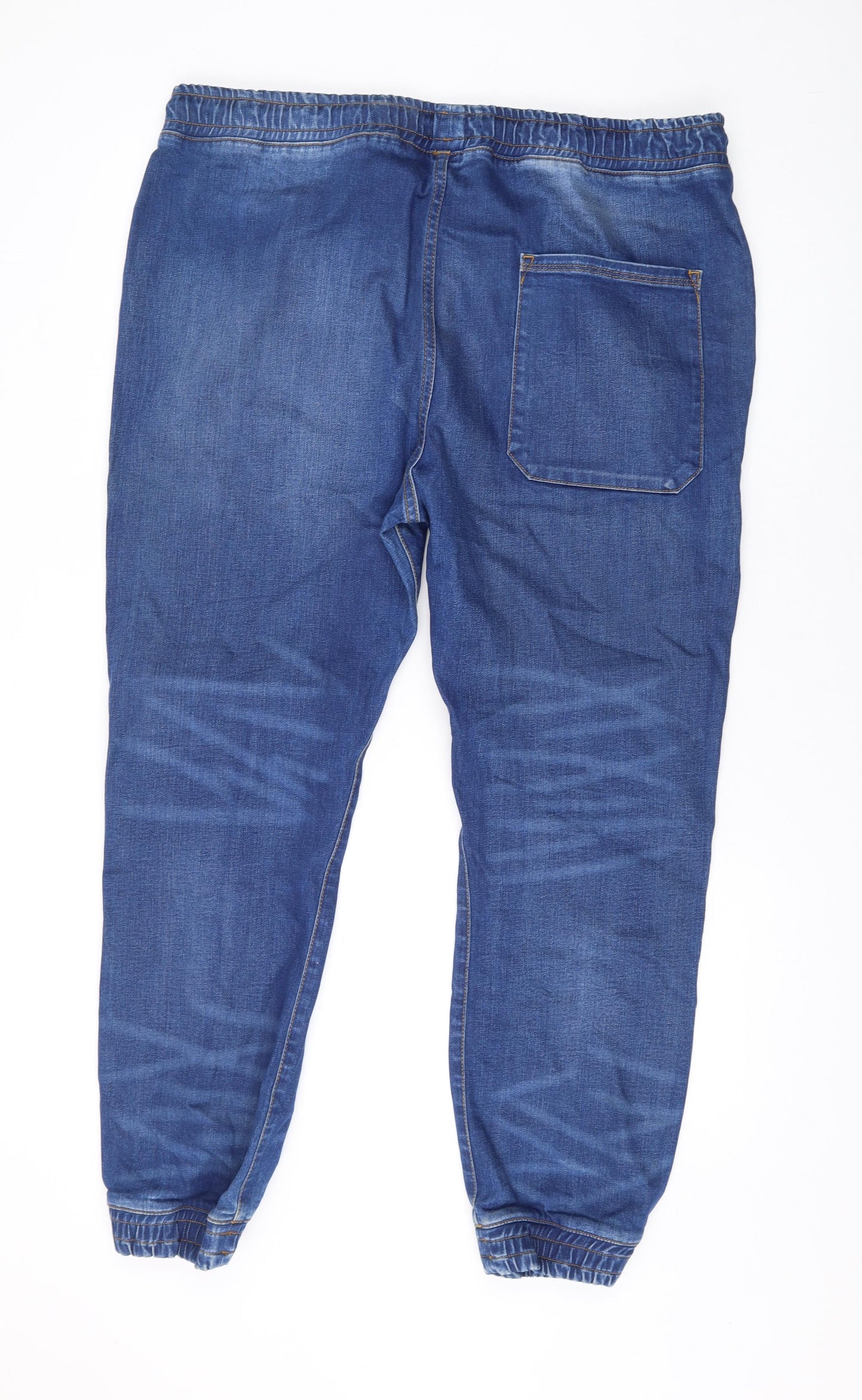 River Island Mens Blue Cotton Tapered Jeans Size 40 in L26 in Regular Drawstring