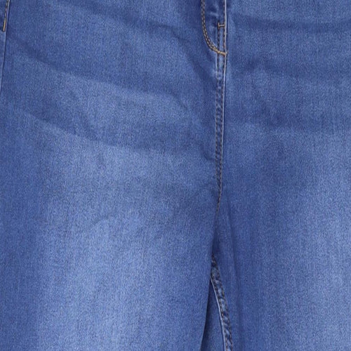 Falmer Womens Blue Cotton Straight Jeans Size 14 L28 in Regular Zip