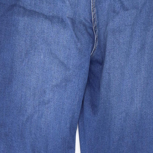 Falmer Womens Blue Cotton Straight Jeans Size 14 L28 in Regular Zip