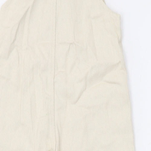 SheIn Girls Beige Floral Cotton Dungaree One-Piece Size 5 Years L14 in Hook & Eye