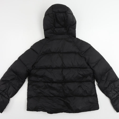 Zara Womens Black Puffer Jacket Jacket Size S Zip - Hooded