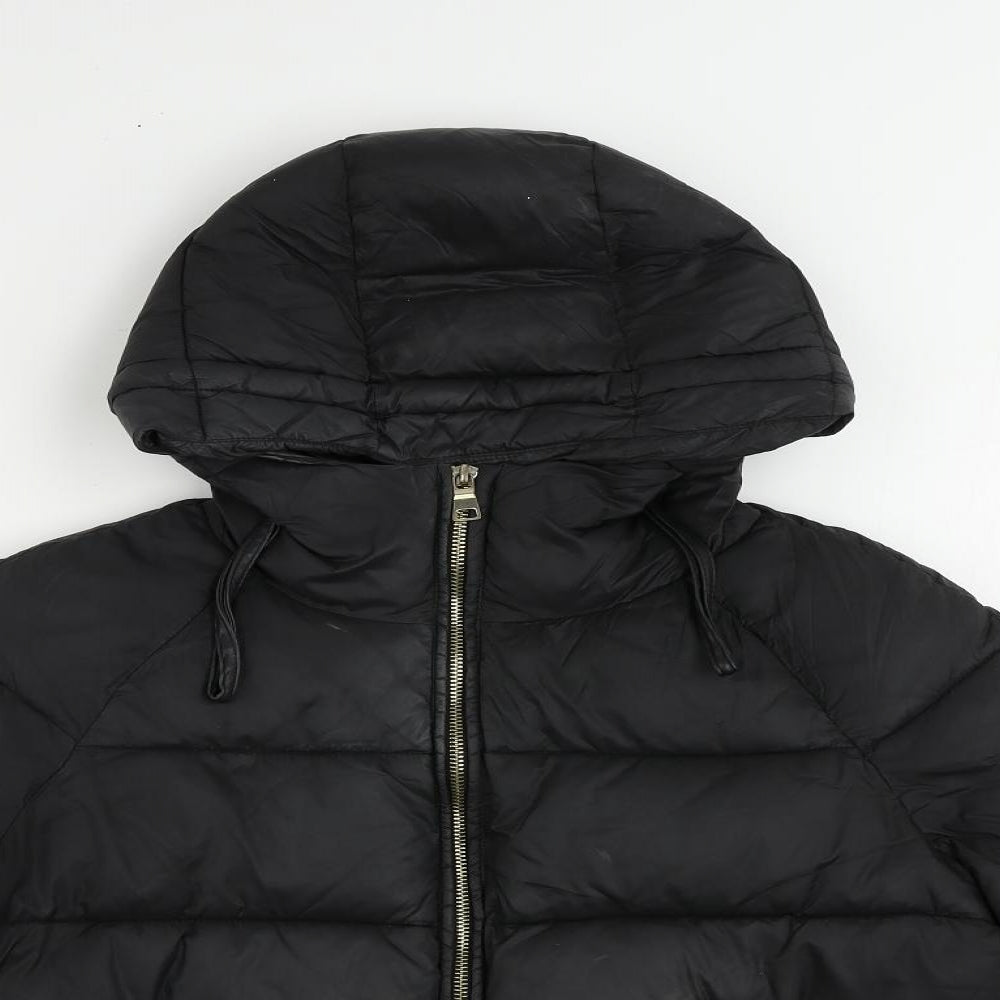 Zara Womens Black Puffer Jacket Jacket Size S Zip - Hooded