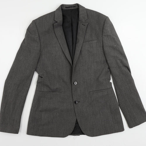 ASOS Mens Grey Polyester Jacket Suit Jacket Size 40 Regular