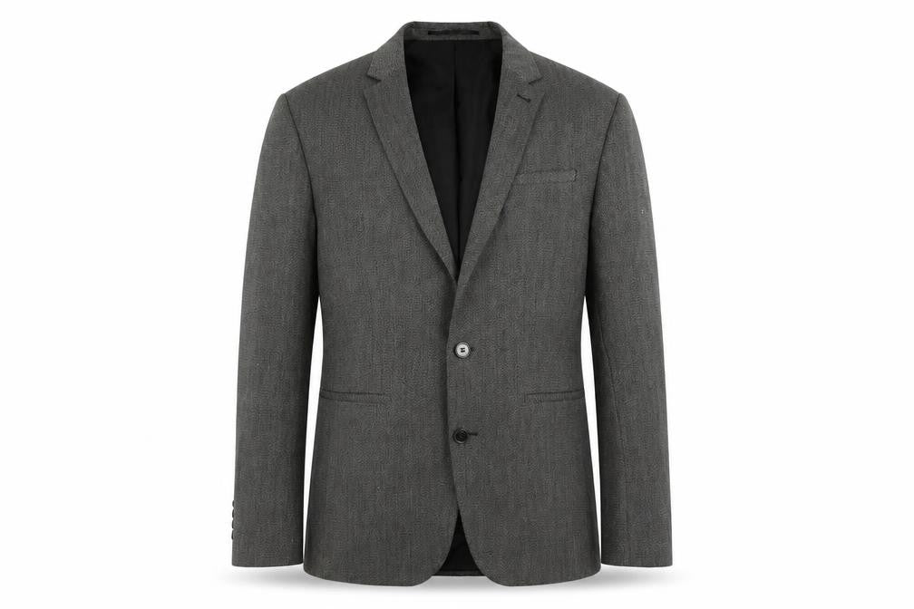 Front view of ASOS men’s grey polyester jacket suit jacket, size 40, regular