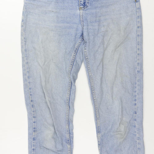 Topshop Womens Blue Cotton Mom Jeans Size 28 in L30 in Regular Zip