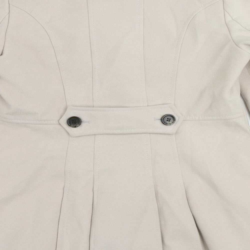 Marks and Spencer Womens Beige Pea Coat Coat Size 12 Button