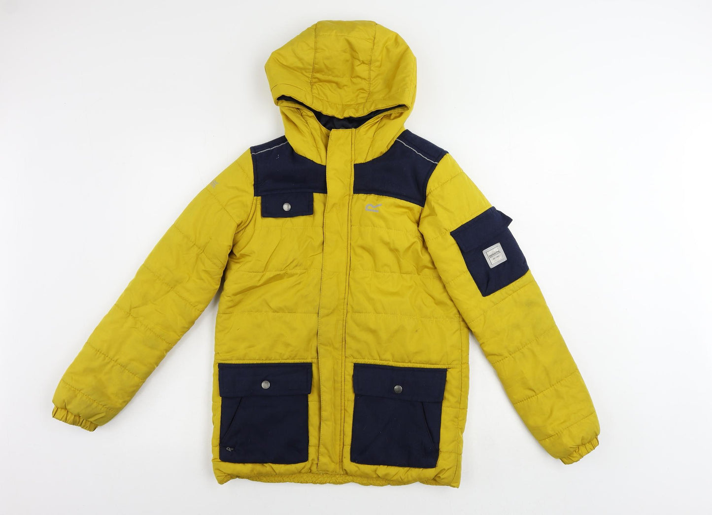 Regatta Boys Yellow Quilted Jacket Size 11-12 Years Zip - Hooded