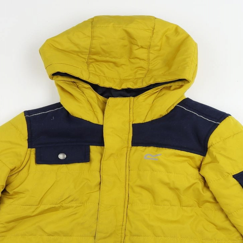 Regatta Boys Yellow Quilted Jacket Size 11-12 Years Zip - Hooded