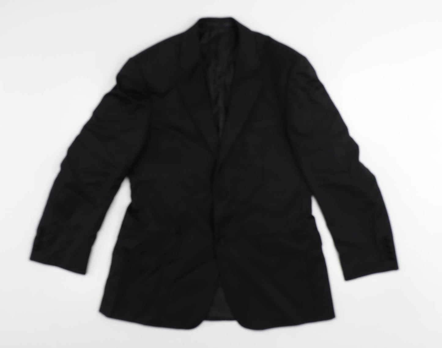 Jaeger Mens Black Wool Tuxedo Suit Jacket Size 40 Regular