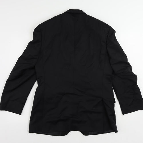 Jaeger Mens Black Wool Tuxedo Suit Jacket Size 40 Regular