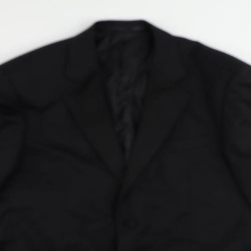 Jaeger Mens Black Wool Tuxedo Suit Jacket Size 40 Regular