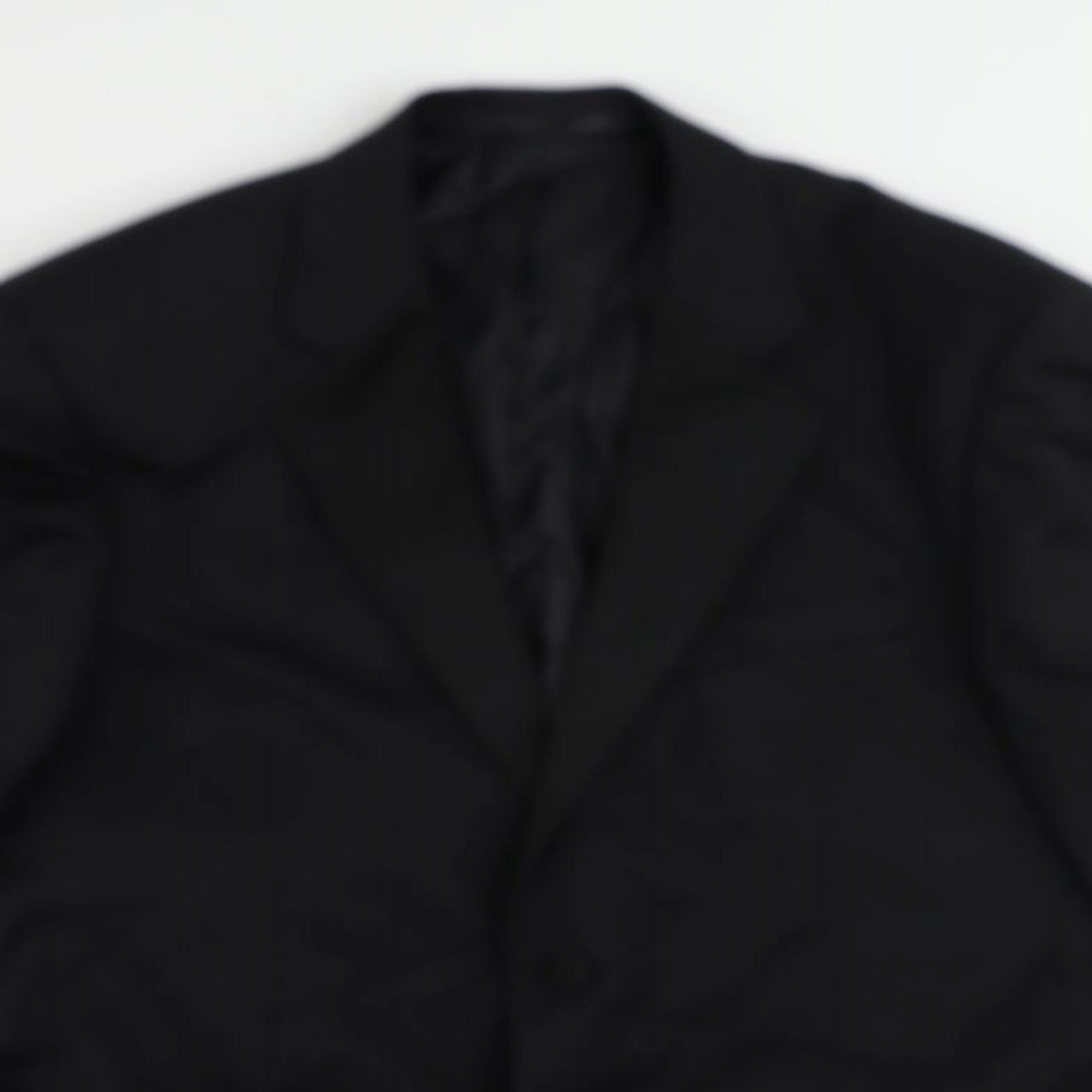 Jaeger Mens Black Wool Tuxedo Suit Jacket Size 40 Regular