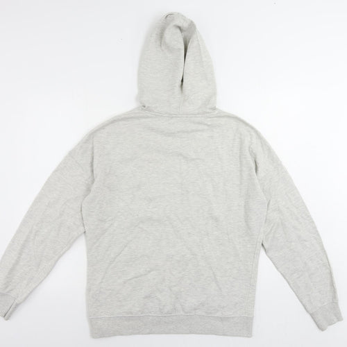New Look Womens Grey Cotton Pullover Hoodie Size S Pullover - Oversized