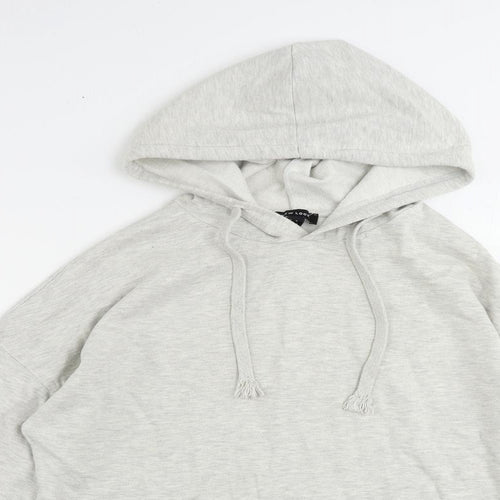 New Look Womens Grey Cotton Pullover Hoodie Size S Pullover - Oversized