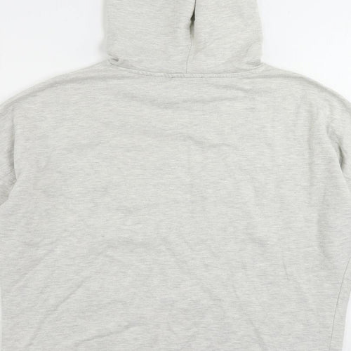 New Look Womens Grey Cotton Pullover Hoodie Size S Pullover - Oversized