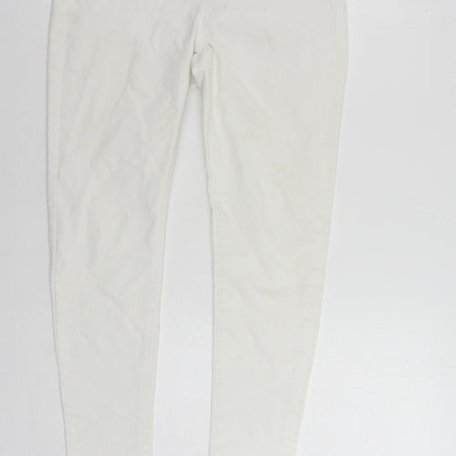 Dorothy Perkins Womens White Cotton Jegging Jeans Size 12 L27 in Regular - Elastic Waist