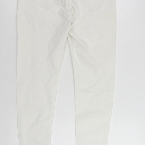 Dorothy Perkins Womens White Cotton Jegging Jeans Size 12 L27 in Regular - Elastic Waist