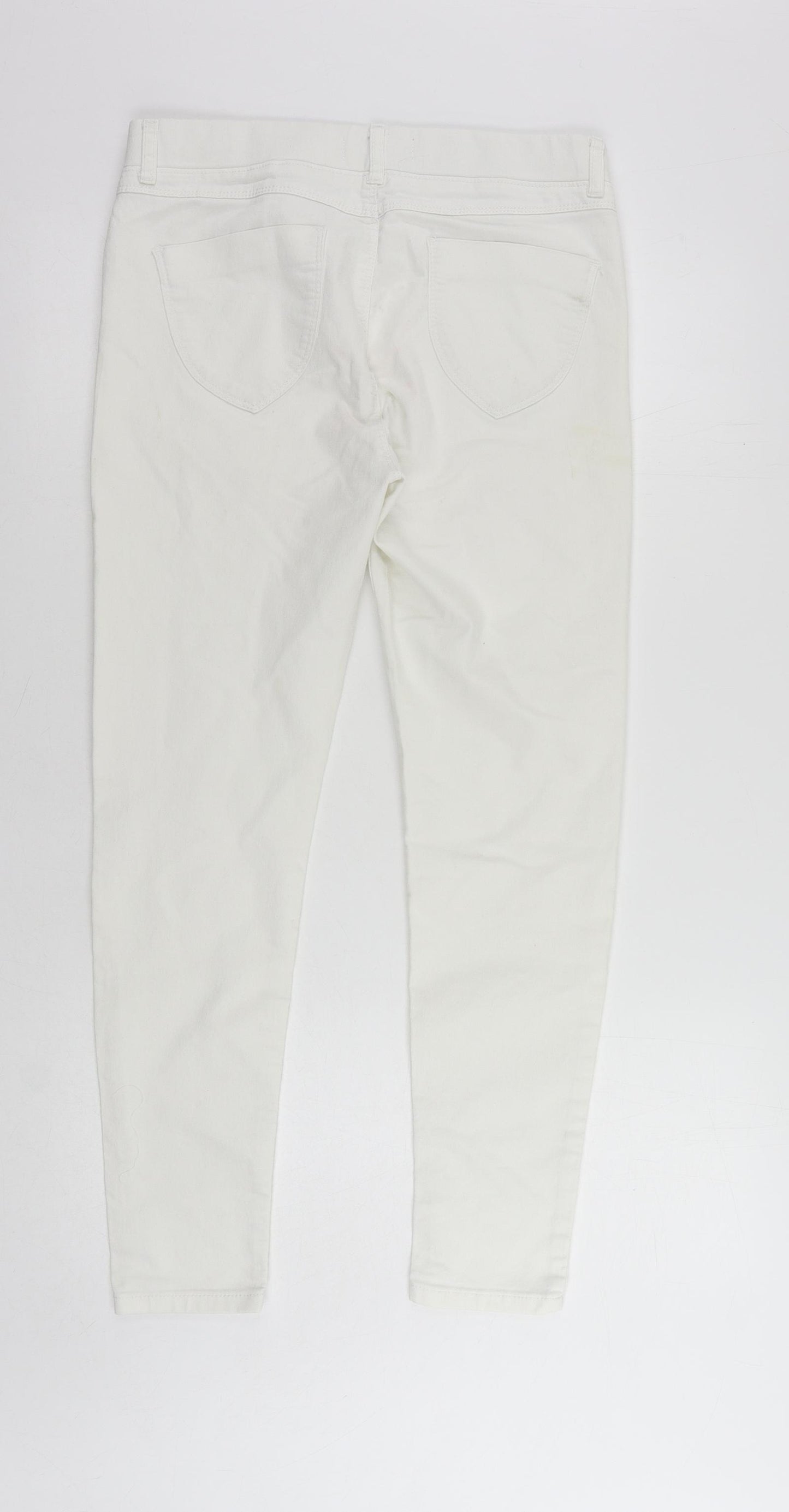 Dorothy Perkins Womens White Cotton Jegging Jeans Size 12 L27 in Regular - Elastic Waist