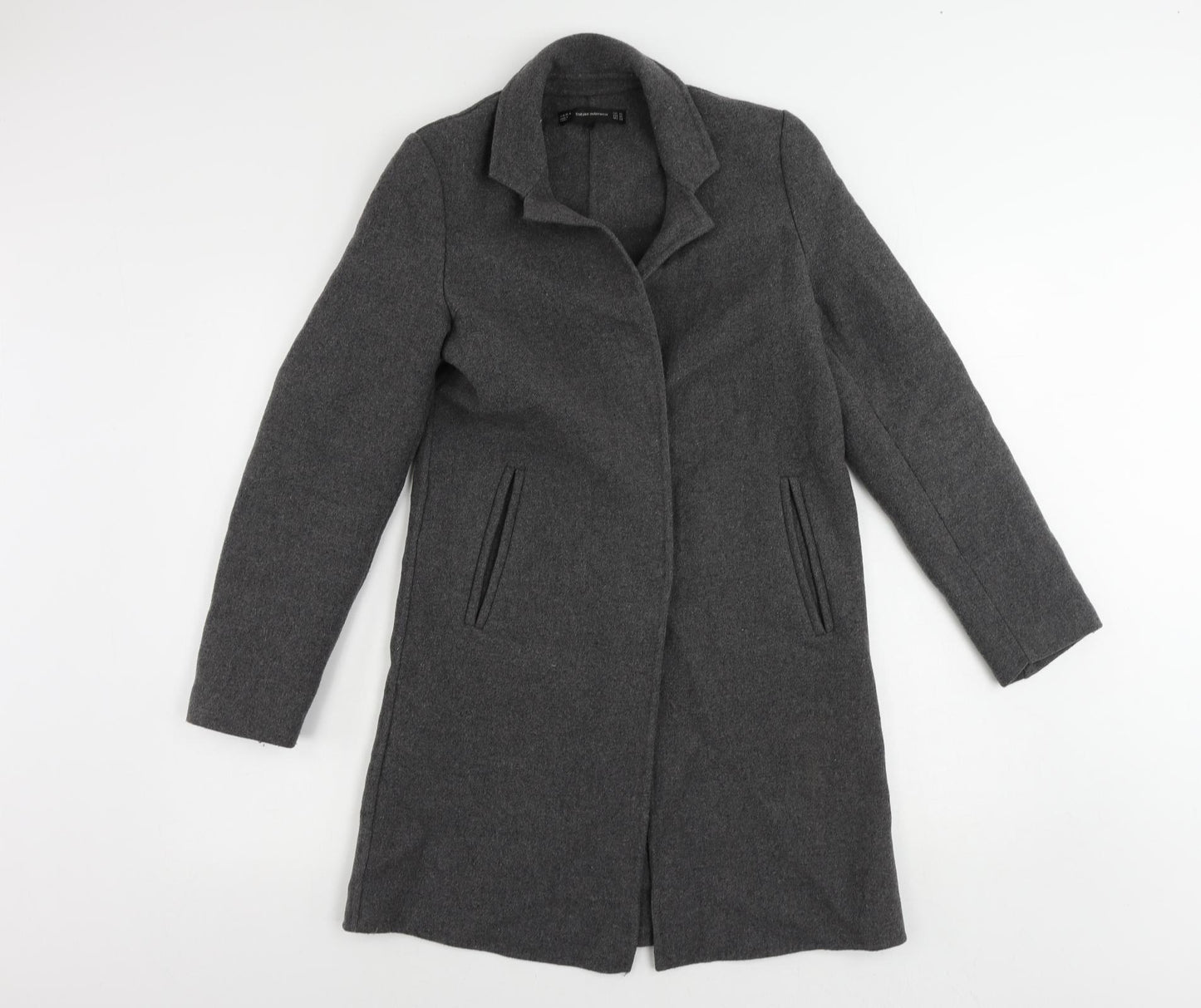 Zara Womens Grey Overcoat Coat Size XS Snap