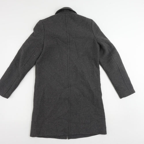 Zara Womens Grey Overcoat Coat Size XS Snap
