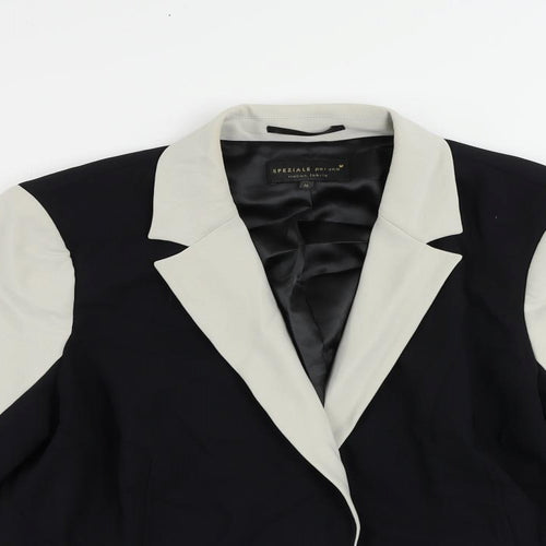 Per Una Womens Black Jacket Blazer Size 16 Button