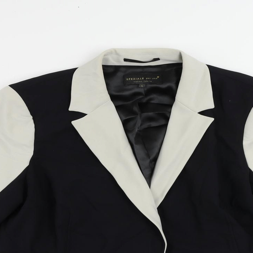Per Una Womens Black Jacket Blazer Size 16 Button