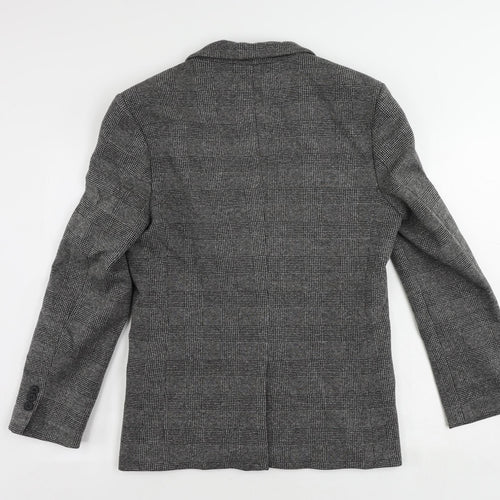 River Island Mens Grey Plaid Polyester Jacket Blazer Size 40 Regular