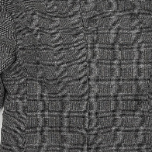 River Island Mens Grey Plaid Polyester Jacket Blazer Size 40 Regular