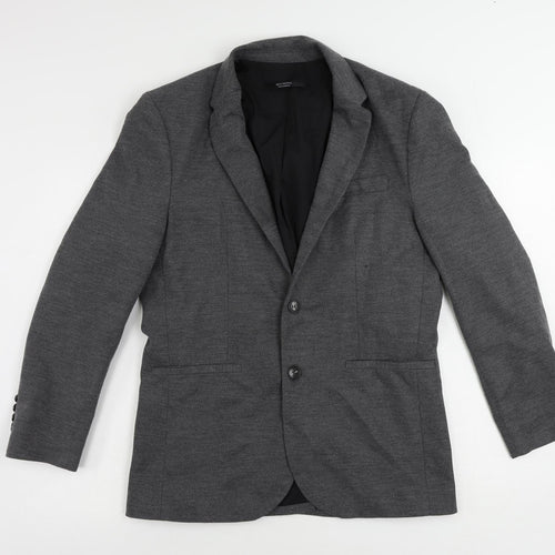 Zara Mens Grey Jacket Blazer Size L Button