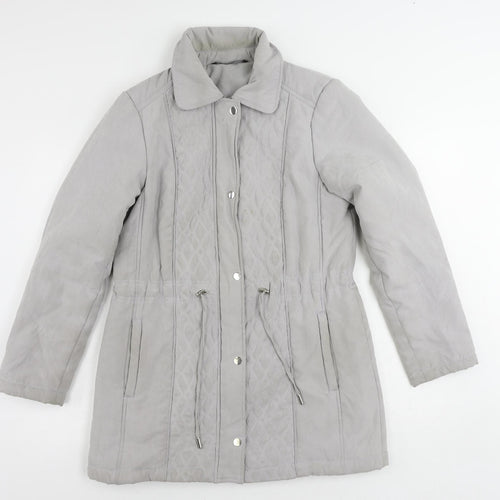 Bonmarché Womens Grey Overcoat Coat Size 10 Zip