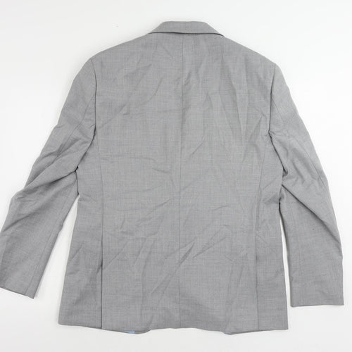 Moss Mens Grey Polyester Jacket Suit Jacket Size 42 Regular
