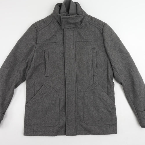 Bershka Mens Grey Jacket Size XL Zip