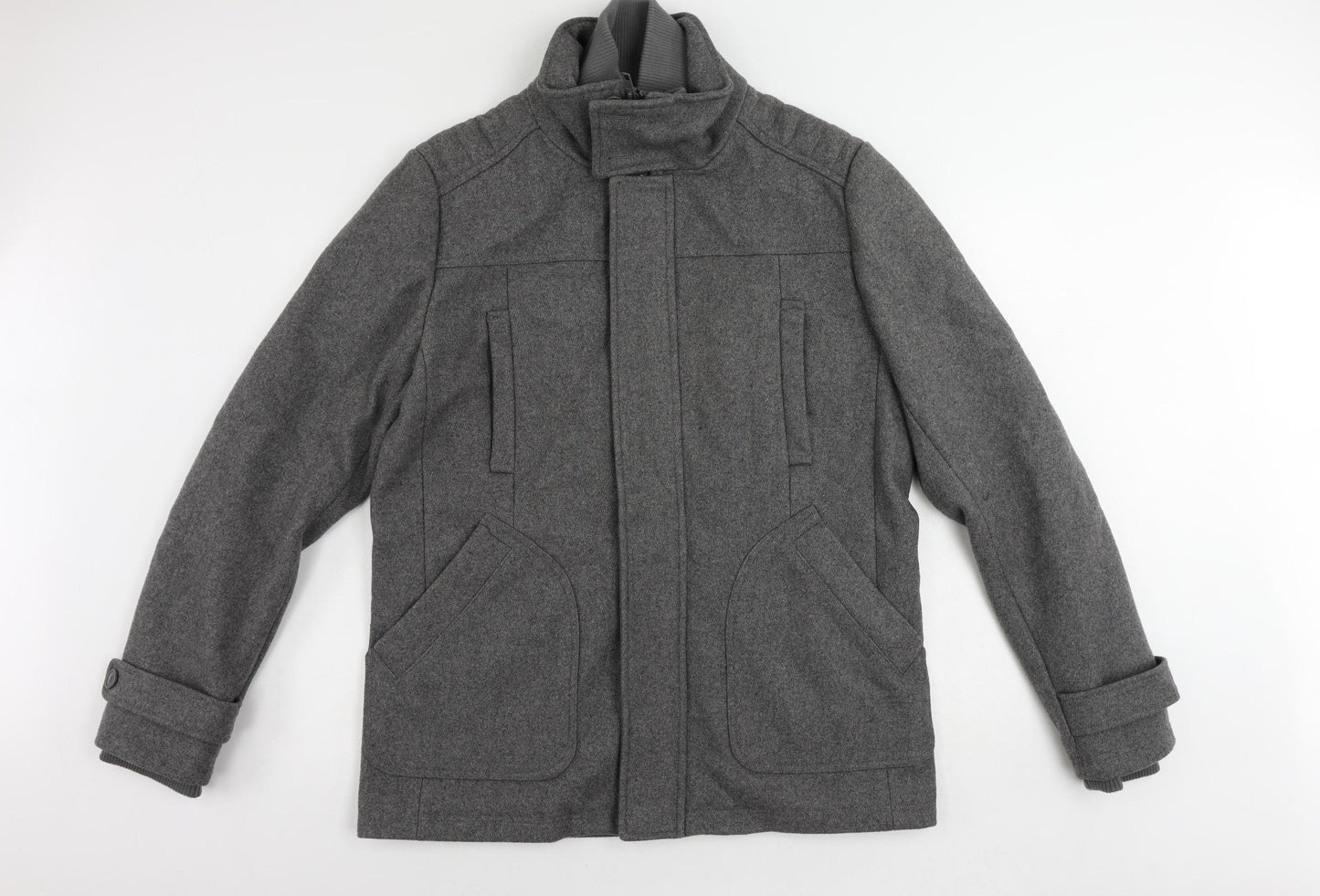 Bershka Mens Grey Jacket Size XL Zip