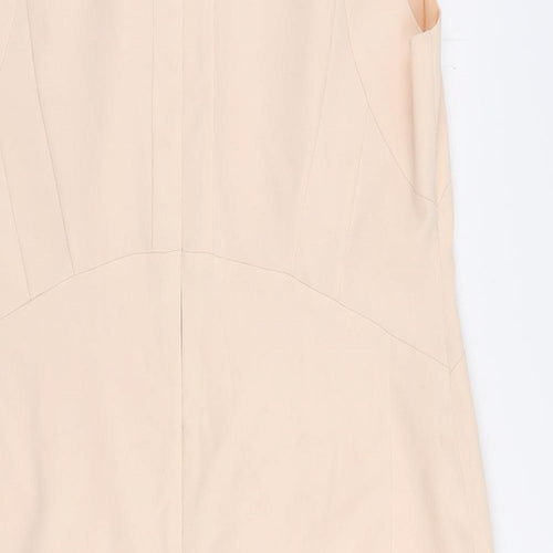 Dorothy Perkins Womens Pink Polyacrylate Fibre Pencil Dress Size 20 V-Neck Zip - Lined