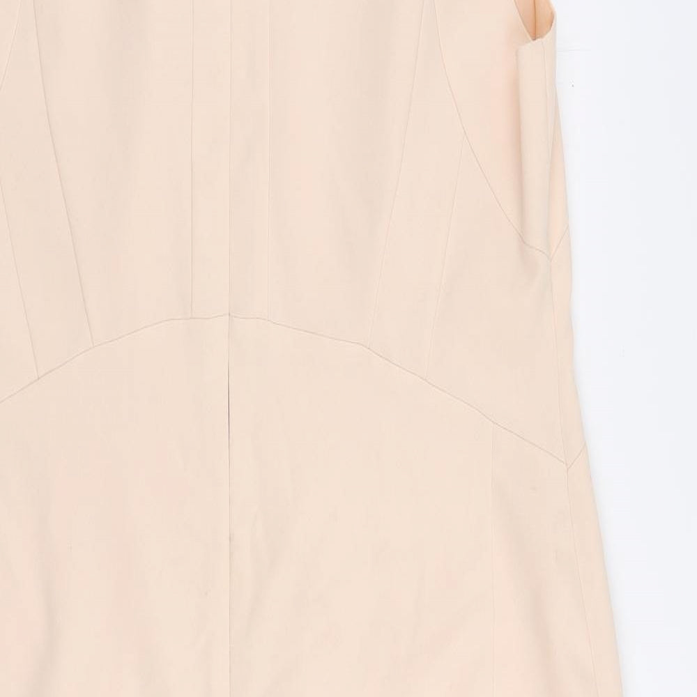 Dorothy Perkins Womens Pink Polyacrylate Fibre Pencil Dress Size 20 V-Neck Zip - Lined