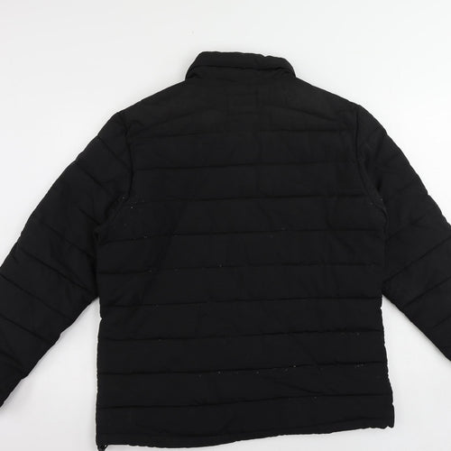 NEXT Mens Black Quilted Jacket Size L Zip