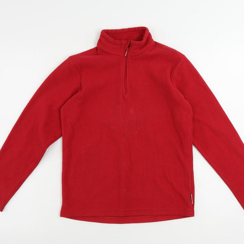 Oxylane Girls Red Polyester Pullover Sweatshirt Size 11-12 Years Zip