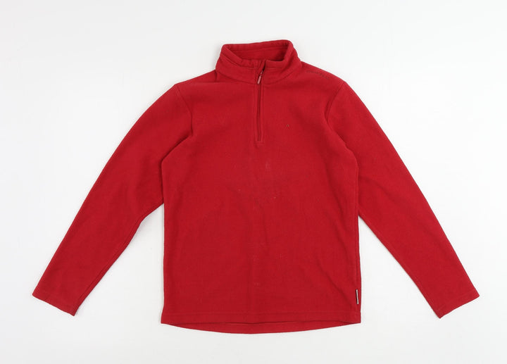 Oxylane Girls Red Polyester Pullover Sweatshirt Size 11-12 Years Zip
