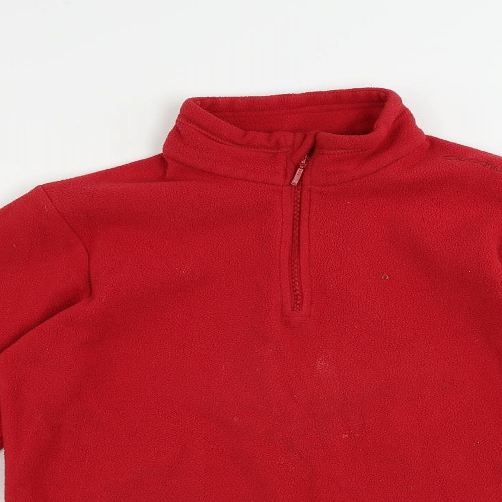 Oxylane Girls Red Polyester Pullover Sweatshirt Size 11-12 Years Zip