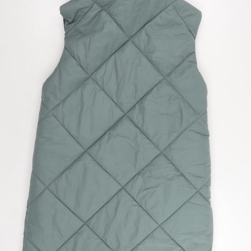 Marks and Spencer Womens Green Quilted Waistcoat Size 10 Zip - Hooded