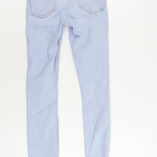 New Look Girls Blue Cotton Skinny Jeans Size 11 Years Regular Zip