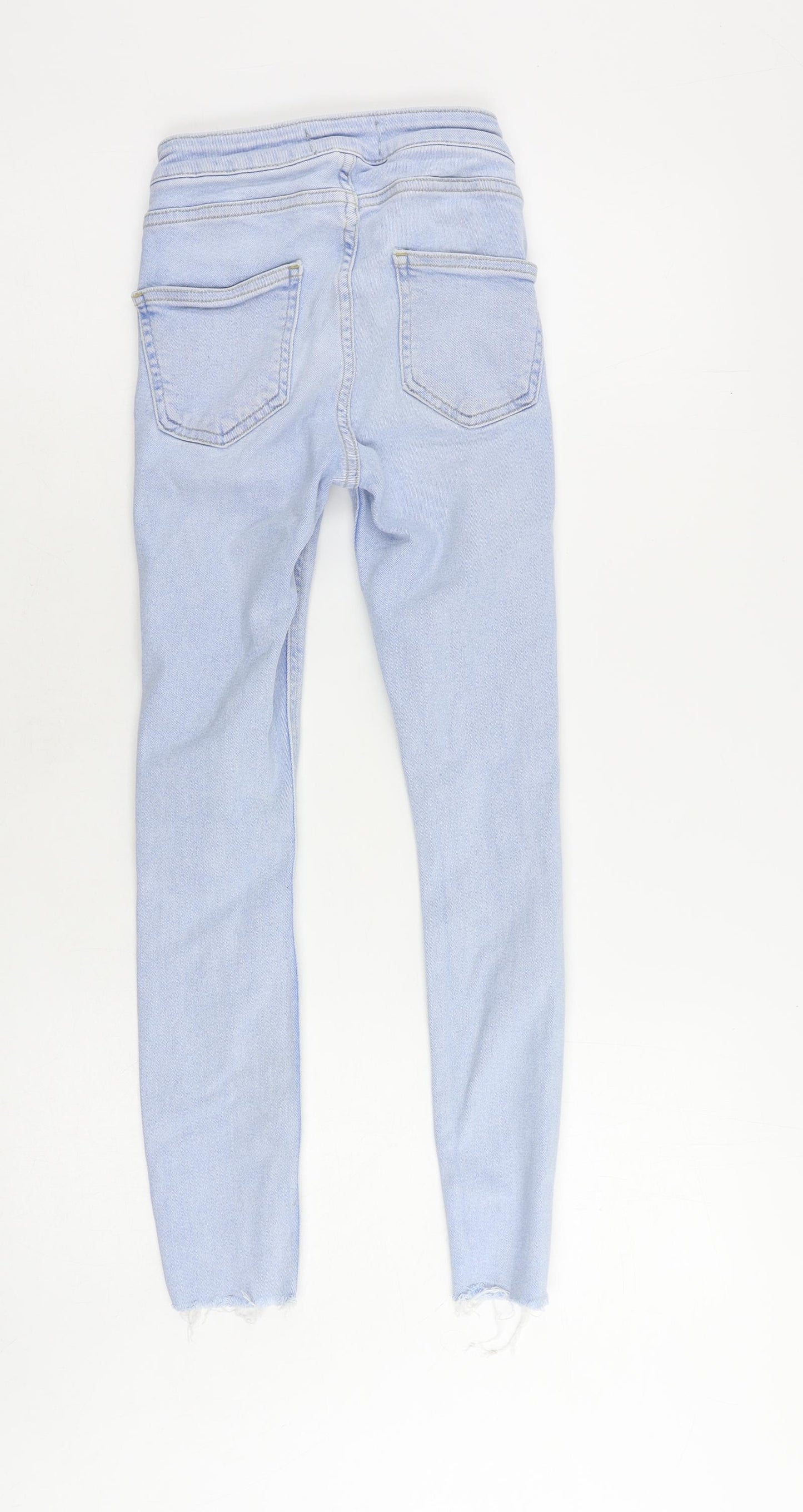 New Look Girls Blue Cotton Skinny Jeans Size 11 Years Regular Zip