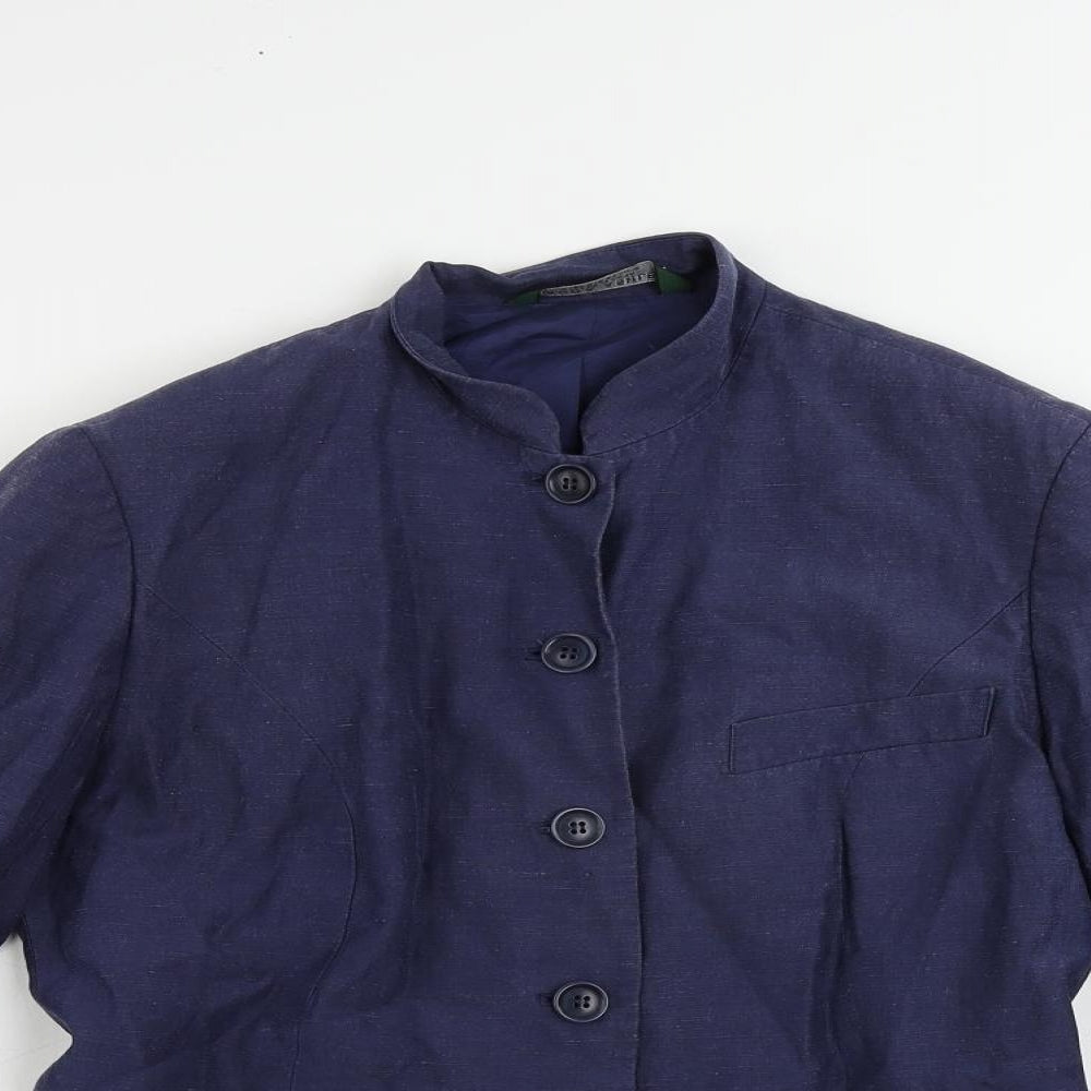 Laura Ashley Womens Blue Jacket Blazer Size 10 Button