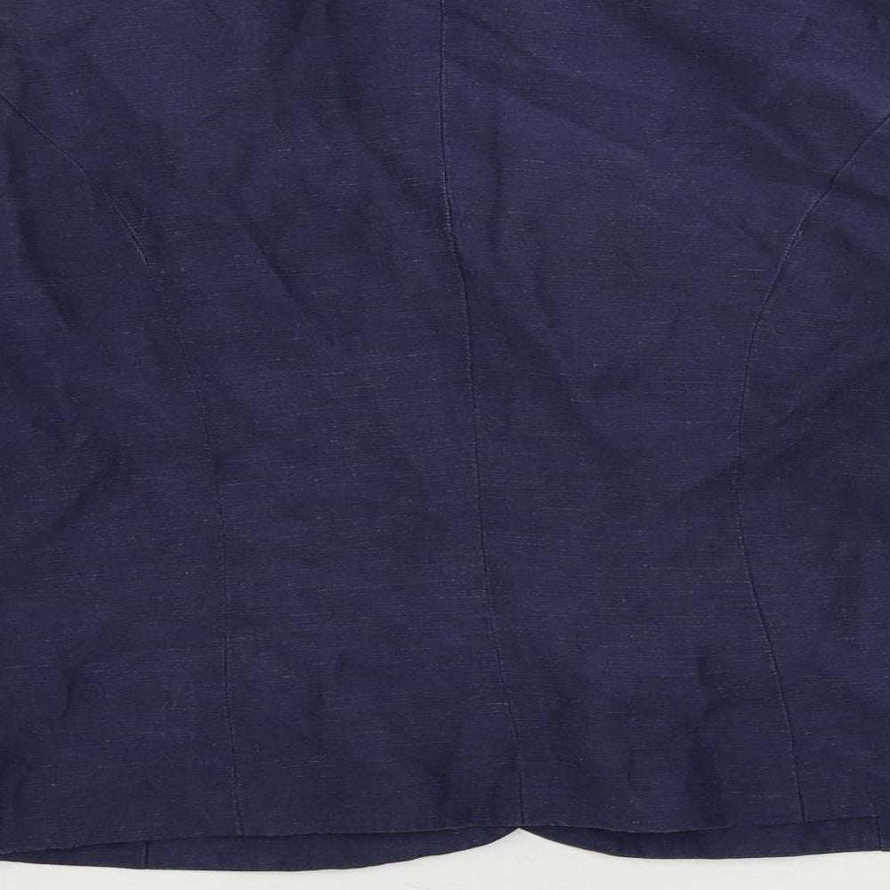 Laura Ashley Womens Blue Jacket Blazer Size 10 Button
