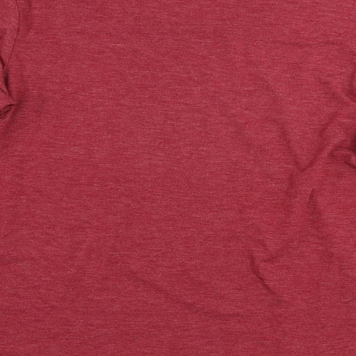 Marks and Spencer Womens Red Polyester Basic T-Shirt Size 12 Boat Neck - Embellished Neckline